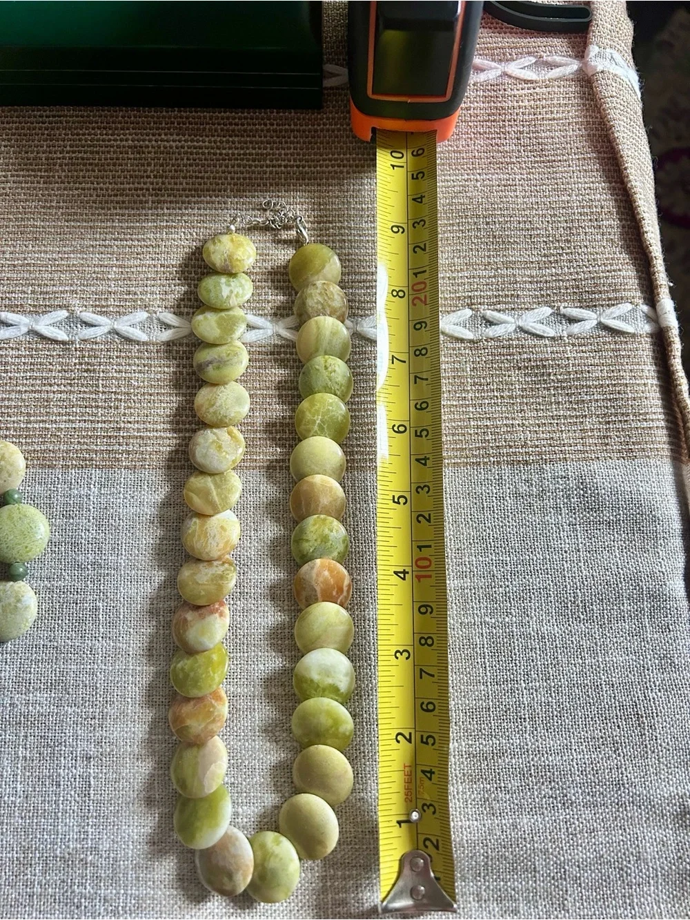 Beautiful Green Sea Jasper Beaded Necklace & Bracelet Set.